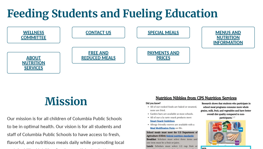 CPS mission statement on lunch 