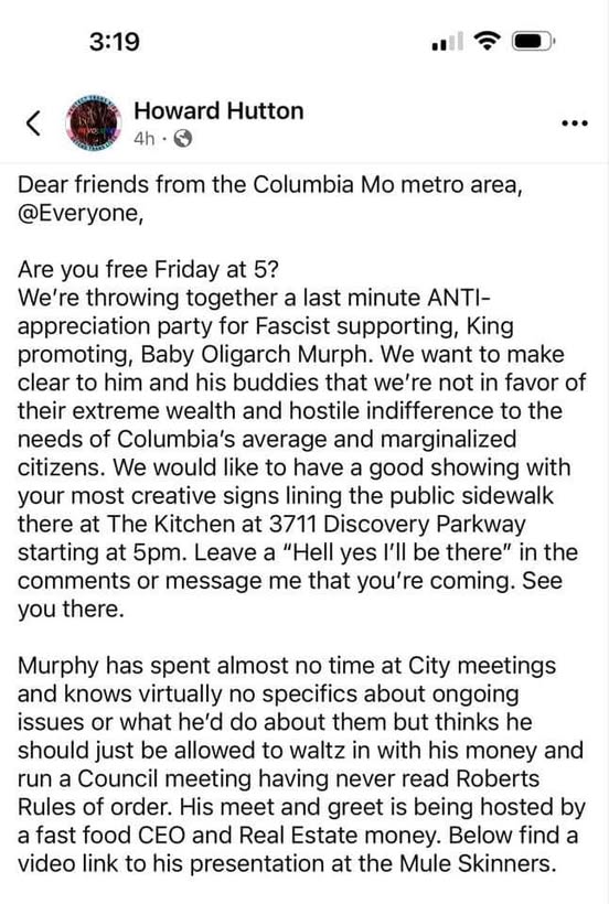 Murph protest announcement